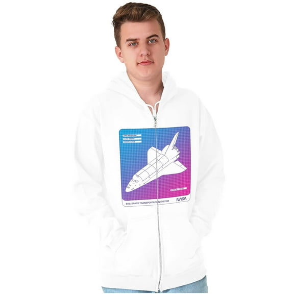 Vaporwave NASA Space Transportation Zip Up Hoodie Men's Women's Brisco Brands X