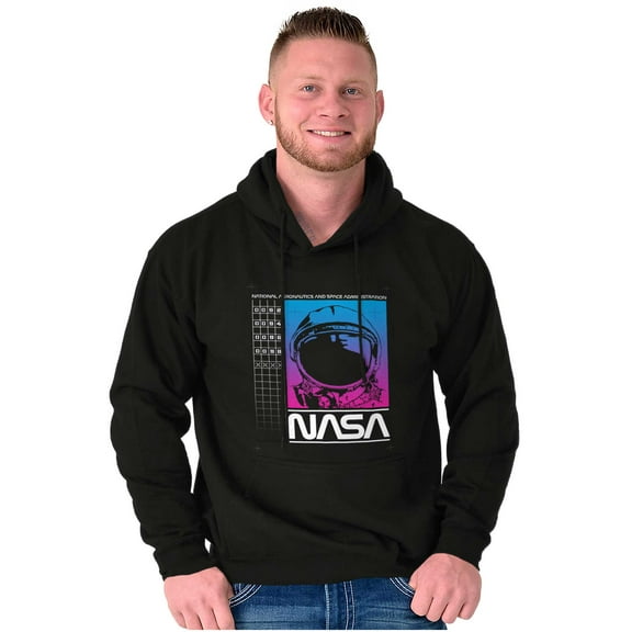 Vaporwave NASA Worm Logo Astronaut Hoodie Sweatshirt Women Men Brisco Brands S