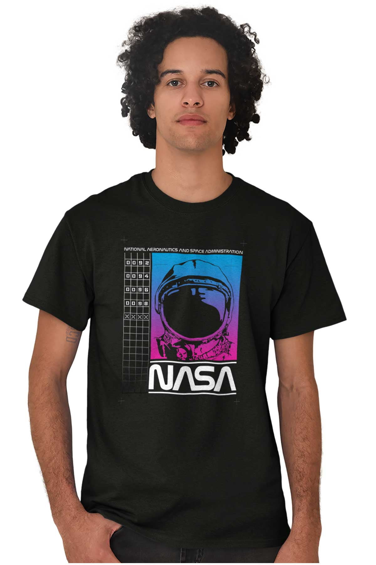 Vaporwave NASA Worm Logo Astronaut Men's Graphic T Shirt Tees Brisco ...