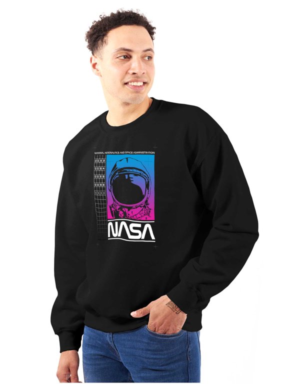 Vaporwave NASA Worm Logo Astronaut Sweatshirt for Men or Women Brisco Brands S
