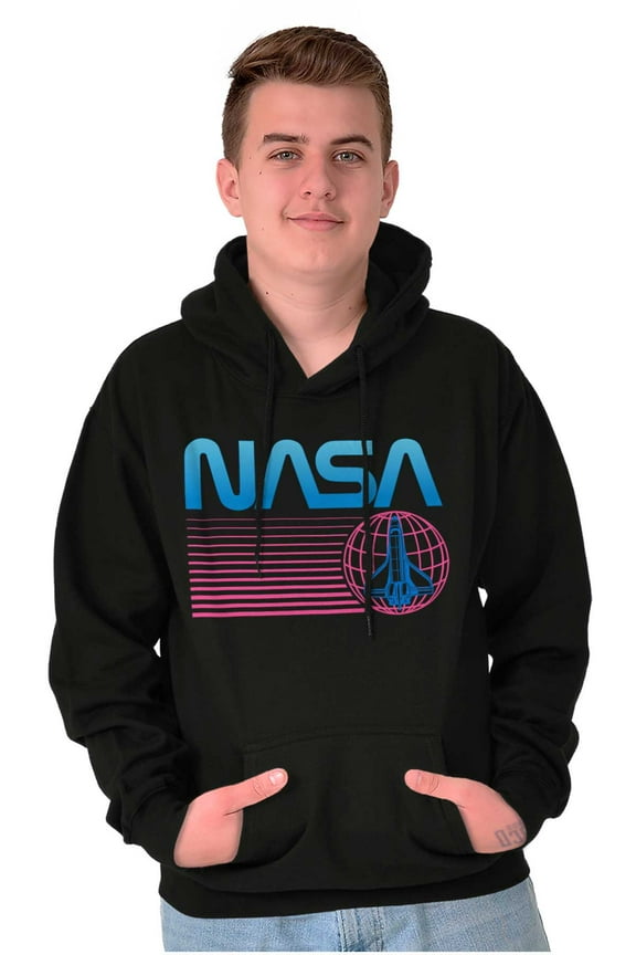 Vaporwave NASA Worm Logo Shuttle Hoodie Sweatshirt Women Men Brisco Brands M