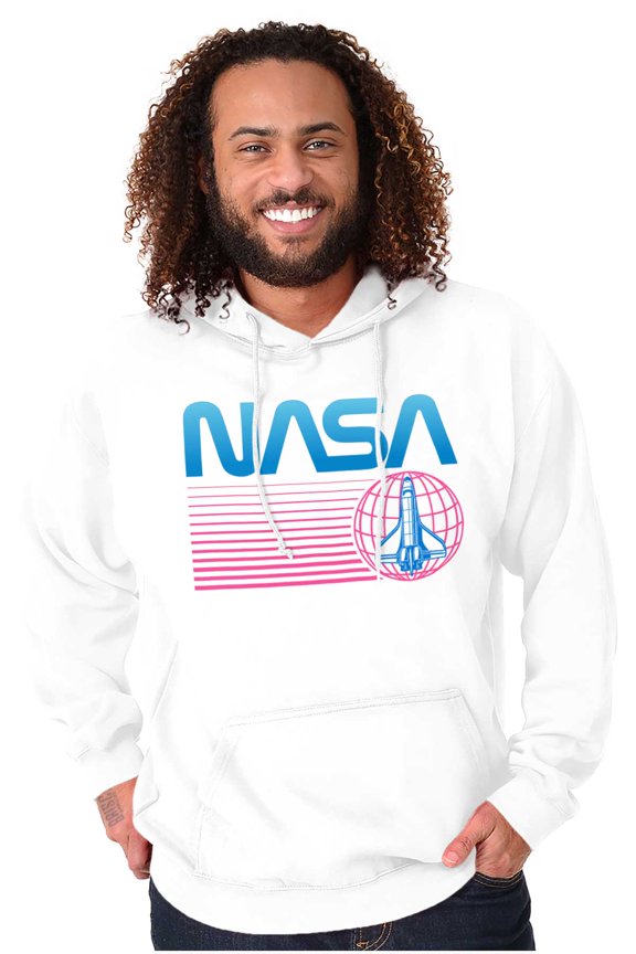 Vaporwave NASA Worm Logo Shuttle Hoodie Sweatshirt Women Men Brisco Brands S