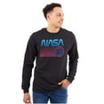 thumbnail image 1 of Vaporwave NASA Worm Logo Shuttle Long Sleeve TShirt Men Women Brisco Brands S, 1 of 6