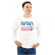 Vaporwave NASA Worm Logo Shuttle Long Sleeve TShirt Men Women Brisco Brands S