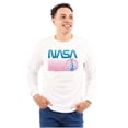 thumbnail image 1 of Vaporwave NASA Worm Logo Shuttle Unisex Plus Size Long Sleeve Tee Shirt Brisco Brands 2X, 1 of 5
