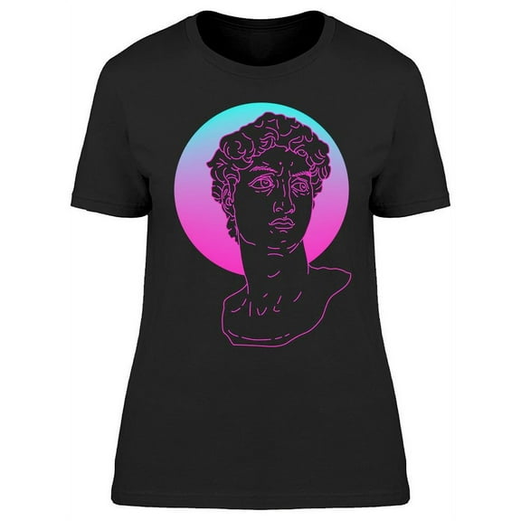 Vaporwave Neon Statue Design T-Shirt Women -Image by Shutterstock, Female Large