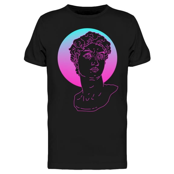 Vaporwave Neon Statue T-Shirt Men -Image by Shutterstock, Male x-Large