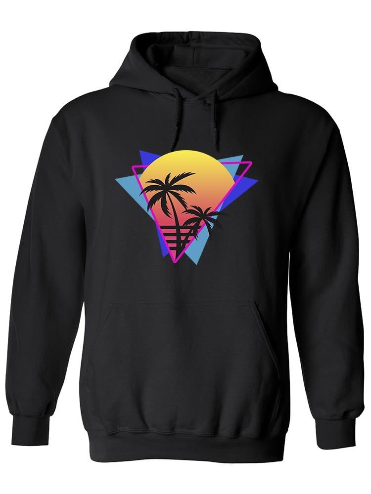 Vaporwave Palm Sunset Hoodie Men -Image by Shutterstock, Male x
