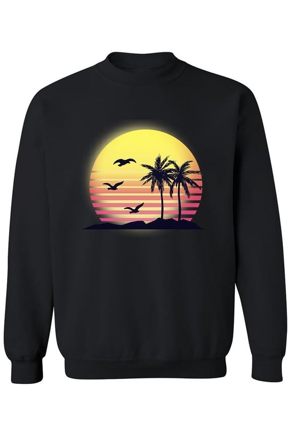 Vaporwave Palm Sunset. Sweatshirt Men -Image by Shutterstock, Male 5X-Large