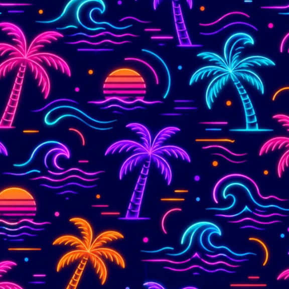 Vaporwave Peel and Stick Wallpaper 17.7in x 9.8ft Neon Sunset Road Palm Trees Colorful Lights Contact Paper Vinyl Waterproof Self Adhesive Wall Paper for Bedroom Shelf Cabinet Renter Friendly
