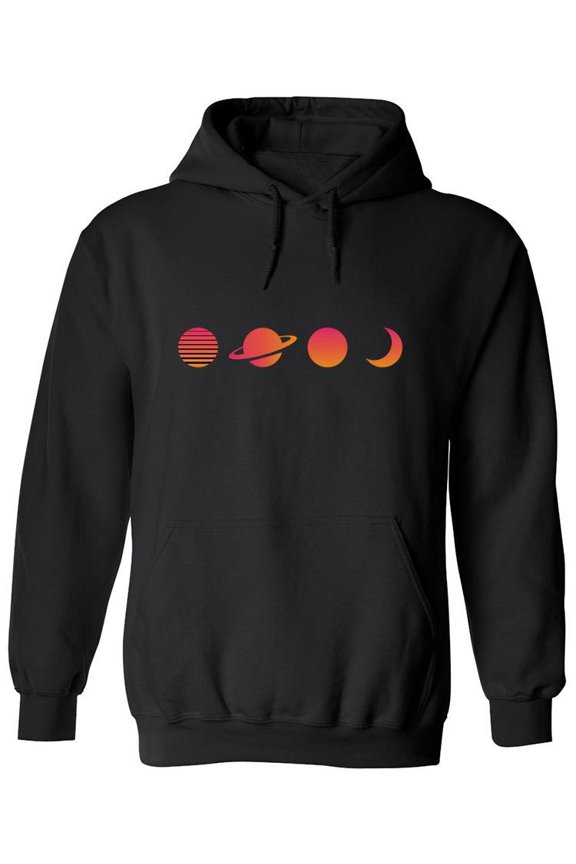 Vaporwave Planets Hoodie Men -Image by Shutterstock, Male Large