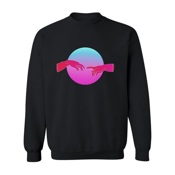 Vaporwave Reaching Hands Sweatshirt Men -Image by Shutterstock, Male 4X-Large
