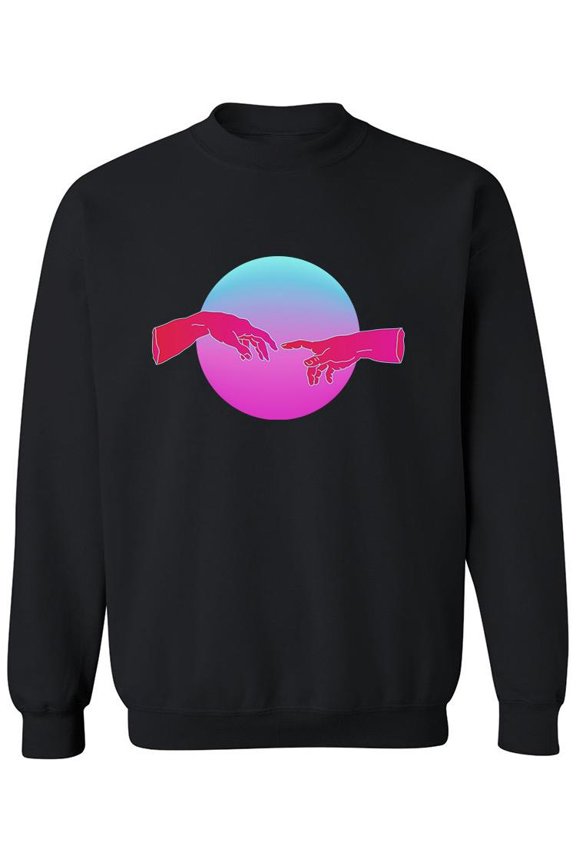 Vaporwave Reaching Hands Sweatshirt Men -Image by Shutterstock, Male Medium