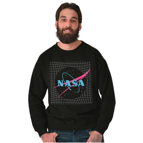 Vaporwave Retro NASA Meatball Logo Sweatshirt for Men or Women Brisco Brands S