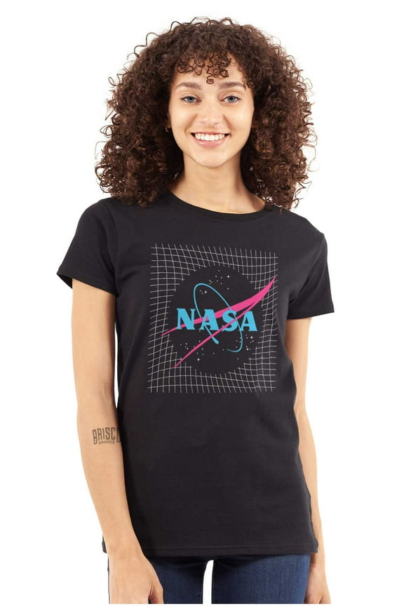 Vaporwave Retro NASA Meatball Logo Women's T Shirt Ladies Tee Brisco Brands S