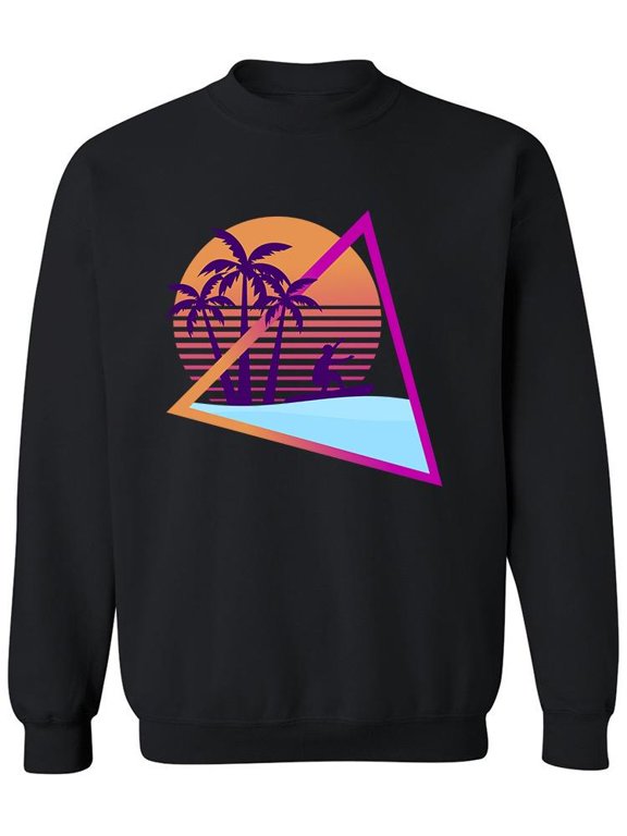Vaporwave Retro Palms Sweatshirt Men -Image by Shutterstock, Male Medium