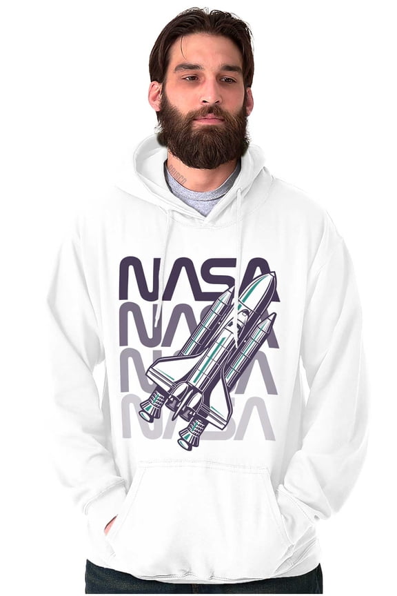 Vaporwave Shuttle NASA Worm Logo Hoodie Sweatshirt Women Men Brisco Brands M