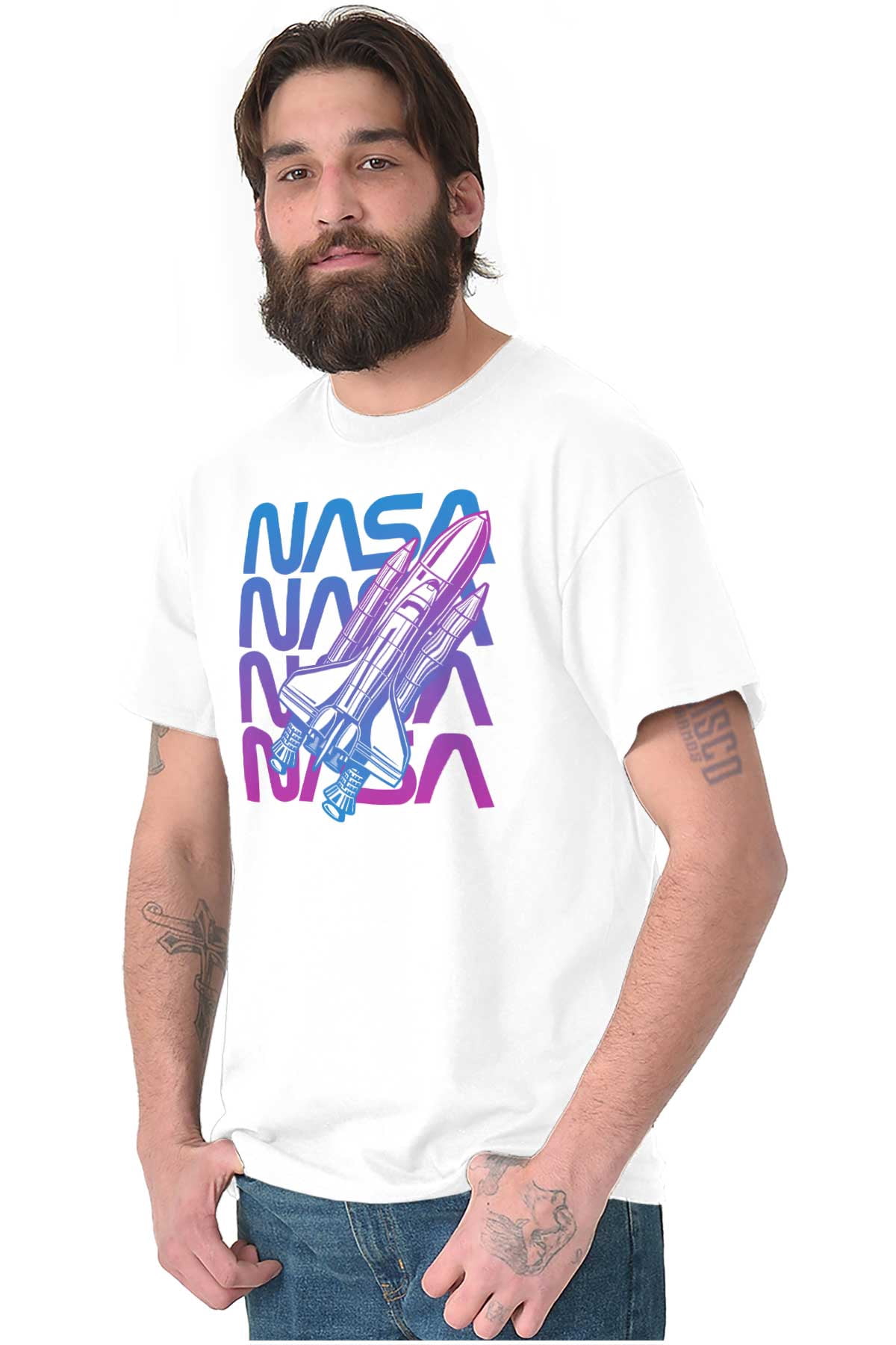 Vaporwave Shuttle NASA Worm Logo Men's Graphic T Shirt Tees Brisco ...