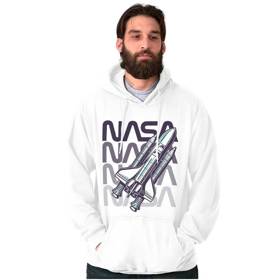 Vaporwave Shuttle NASA Worm Logo Unisex Plus Size Hoodie Brisco Brands 3X