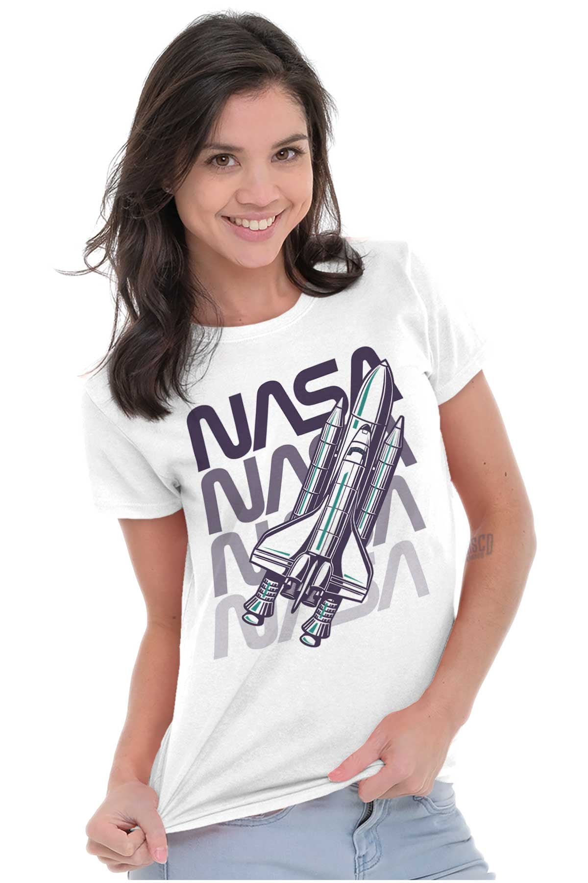 Vaporwave Shuttle NASA Worm Logo Women's Plus Size Shirt Brisco Brands ...