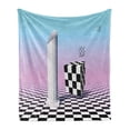 thumbnail image 1 of Vaporwave Soft Flannel Fleece Throw Blanket, Themed Contemporary Surreal Art Illustration of a Greek Pillar and Cubes Print, Cozy Plush for Indoor and Outdoor Use, 50" x 60", Multicolor, by Ambesonne, 1 of 6