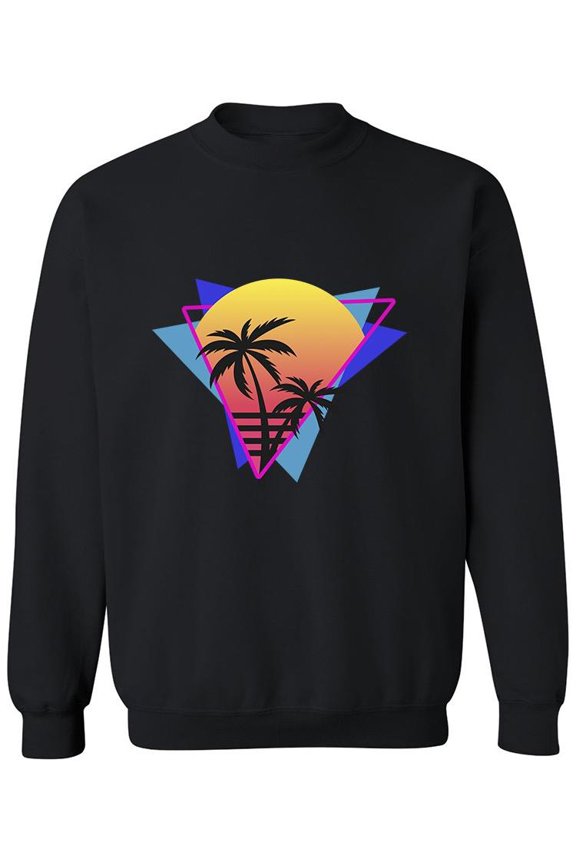 Vaporwave Sunset Sweatshirt Men -Image by Shutterstock, Male Medium