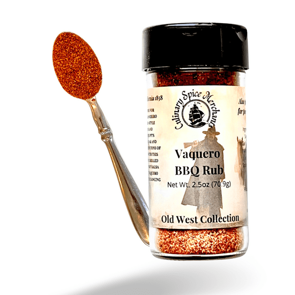 Vaquero BBQ Rub from Culinary Spice Merchants | An Exceptional Meat, Seafood, Chicken, and Taco Seasoning with just a kick of Lime | 2.5oz