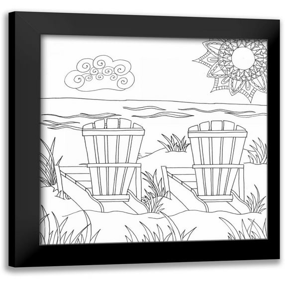 Varacek, Pam 12x12 Black Modern Framed Museum Art Print Titled - Beach Day