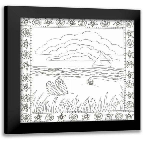 Varacek, Pam 12x12 Black Modern Framed Museum Art Print Titled - Summer Time Boat