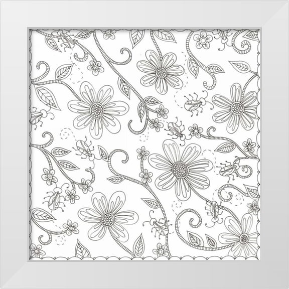 Varacek, Pam 12x12 White Modern Wood Framed Museum Art Print Titled - Floral Reach