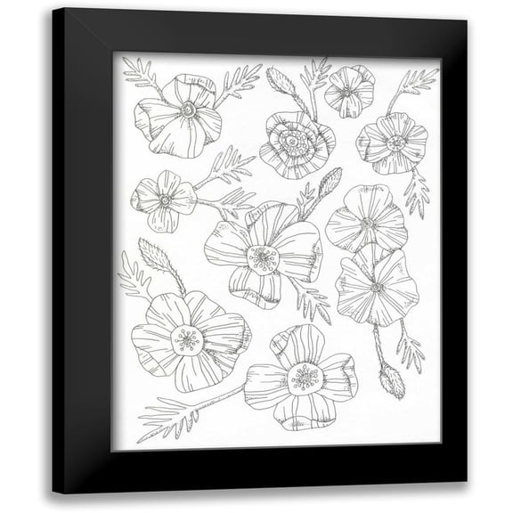 Varacek, Pam 12x14 Black Modern Framed Museum Art Print Titled - Floral Flow