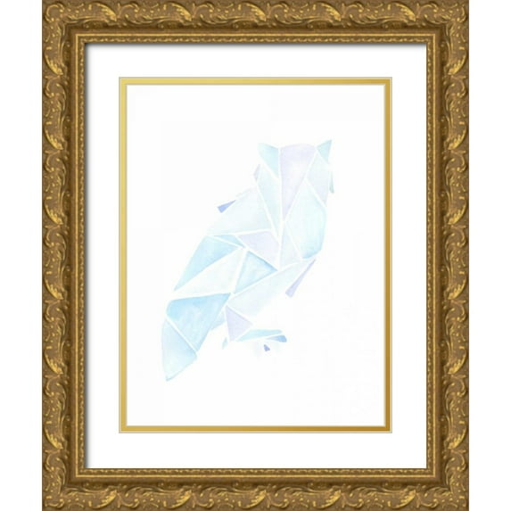 Varacek, Pam 12x14 Gold Ornate Wood Framed with Double Matting Museum Art Print Titled - Geometric Owl