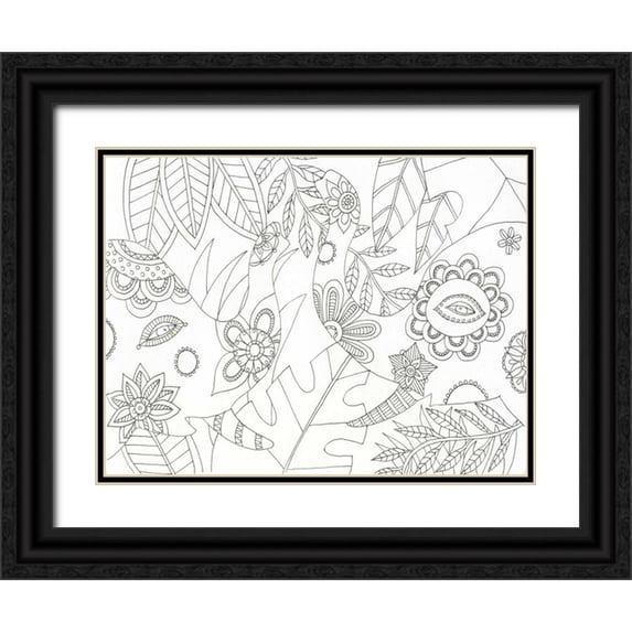 Varacek, Pam 14x12 Black Ornate Wood Framed with Double Matting Museum Art Print Titled - All Seeing Jungle