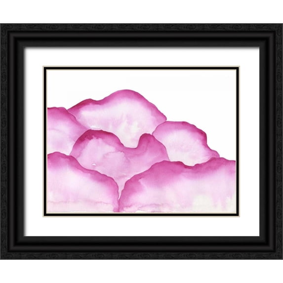 Varacek, Pam 14x12 Black Ornate Wood Framed with Double Matting Museum Art Print Titled - Crimson Mountains 1