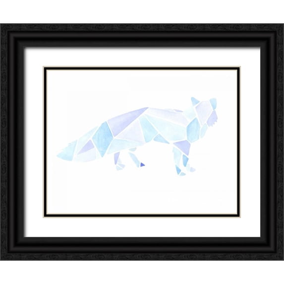 Varacek, Pam 14x12 Black Ornate Wood Framed with Double Matting Museum Art Print Titled - Geometric Fox
