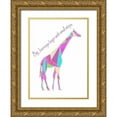 thumbnail image 1 of Varacek, Pam 14x18 Gold Ornate Wood Framed with Double Matting Museum Art Print Titled - Colorpoly Giraffe Big Journeys, 1 of 4