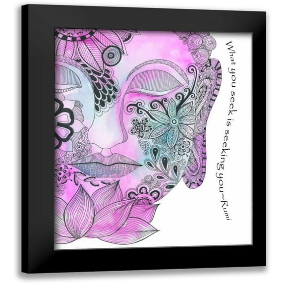 Varacek, Pam 15x18 Black Modern Framed Museum Art Print Titled - Blue Buddha What You Seek