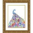 thumbnail image 1 of Varacek, Pam 15x18 Gold Ornate Wood Framed with Double Matting Museum Art Print Titled - Endless Peacock, 1 of 4