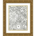 thumbnail image 1 of Varacek, Pam 15x18 Gold Ornate Wood Framed with Double Matting Museum Art Print Titled - Floral Birds, 1 of 4