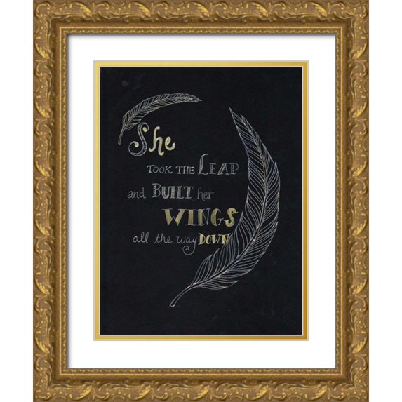 Varacek, Pam 15x18 Gold Ornate Wood Framed with Double Matting Museum Art Print Titled - Taking A Leap