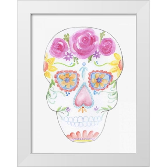 Varacek, Pam 19x24 White Modern Wood Framed Museum Art Print Titled - Calavera Dreaming
