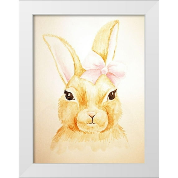 Varacek, Pam 19x24 White Modern Wood Framed Museum Art Print Titled - Cute Bunny