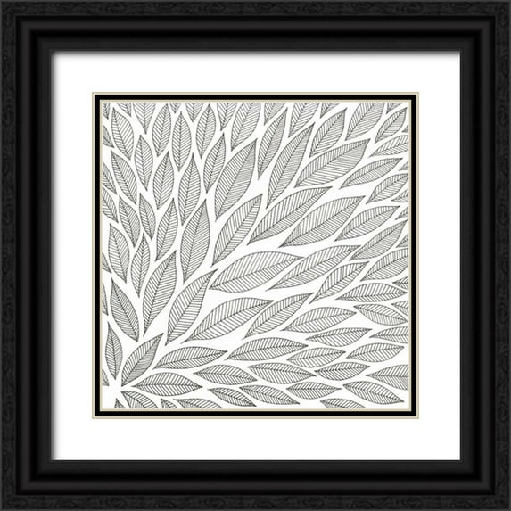 Varacek, Pam 20x20 Black Ornate Wood Framed with Double Matting Museum Art Print Titled - Flying Leaves