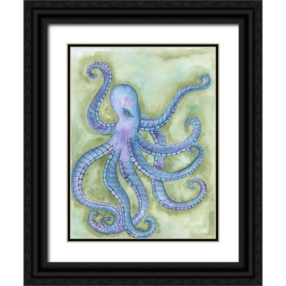 Varacek, Pam 25x32 Black Ornate Wood Framed with Double Matting Museum Art Print Titled - Underwater Beast