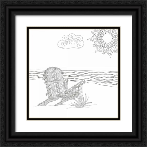 Varacek, Pam 26x26 Black Ornate Wood Framed with Double Matting Museum Art Print Titled - Summer Seat 2