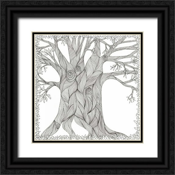 Varacek, Pam 26x26 Black Ornate Wood Framed with Double Matting Museum Art Print Titled - Weathered Oak