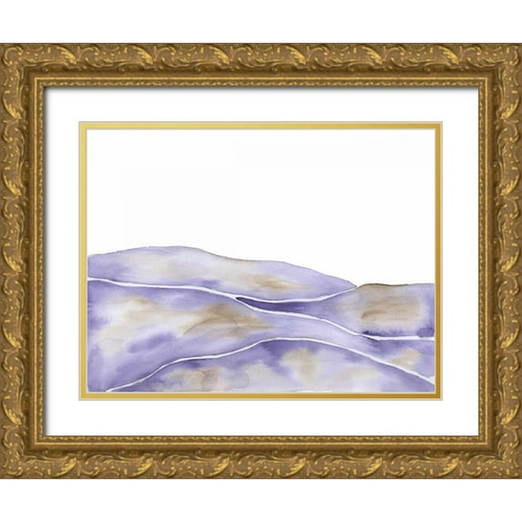 Varacek, Pam 32x25 Gold Ornate Wood Framed with Double Matting Museum Art Print Titled - Lavender Seas 1