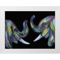 thumbnail image 1 of Varacek, Pam 32x25 White Modern Wood Framed Museum Art Print Titled - Colorful Elephants 1, 1 of 4