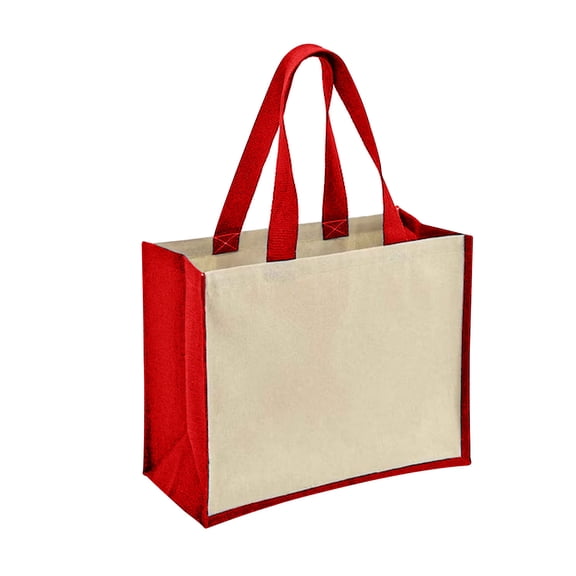 Varai Canvas/Jute Shopping Tote Bag