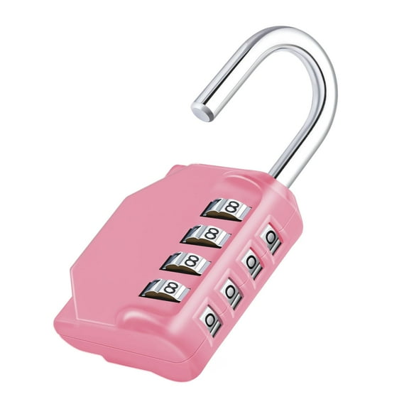 Combination Lock, 4 Digit Combination Padlock Outdoor, School Lock, Gym Locks (Pink)